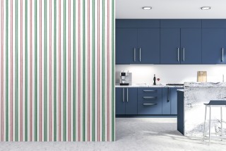 Green Red Stripes | Seamless Pattern Wallpaper
